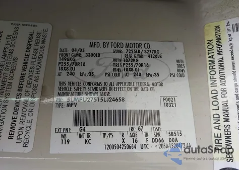 2005 Lincoln Navigator from USA, damaged, VIN 5LMFU27515LJ24658